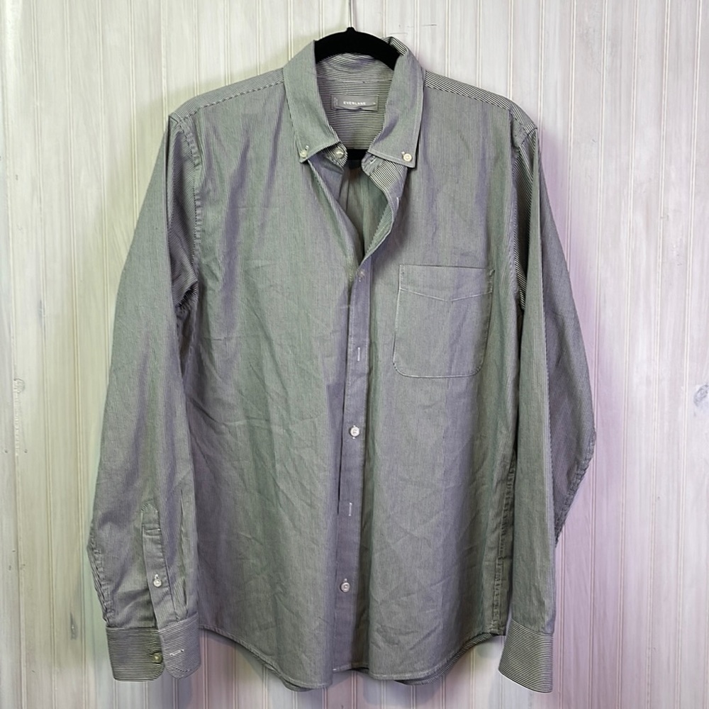 EVERLANE STRIPED BUTTON DOWN